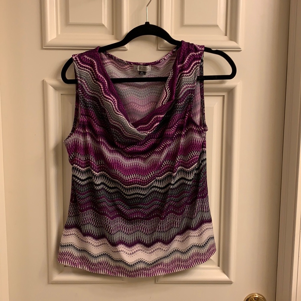 Tahiri cowl neck sleeveless blouse